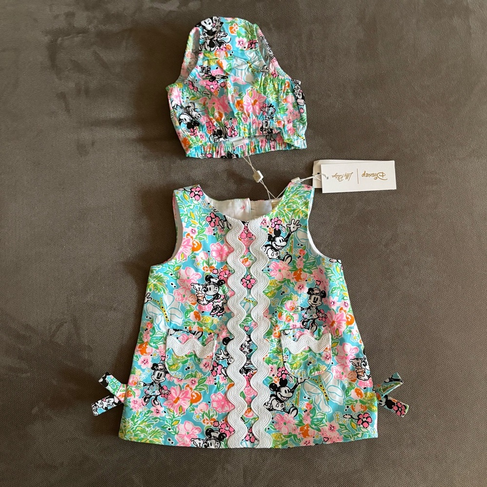 NWT Lilly Pulitzer Lilly Hearts Disney Baby Lilly Shift Dress size 3-6 months - Picture 2 of 2